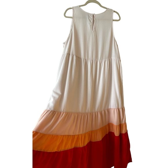 Ava & Viv White and Multi-Colored Sleeveless Dress Size 1X - Picture 5 of 8